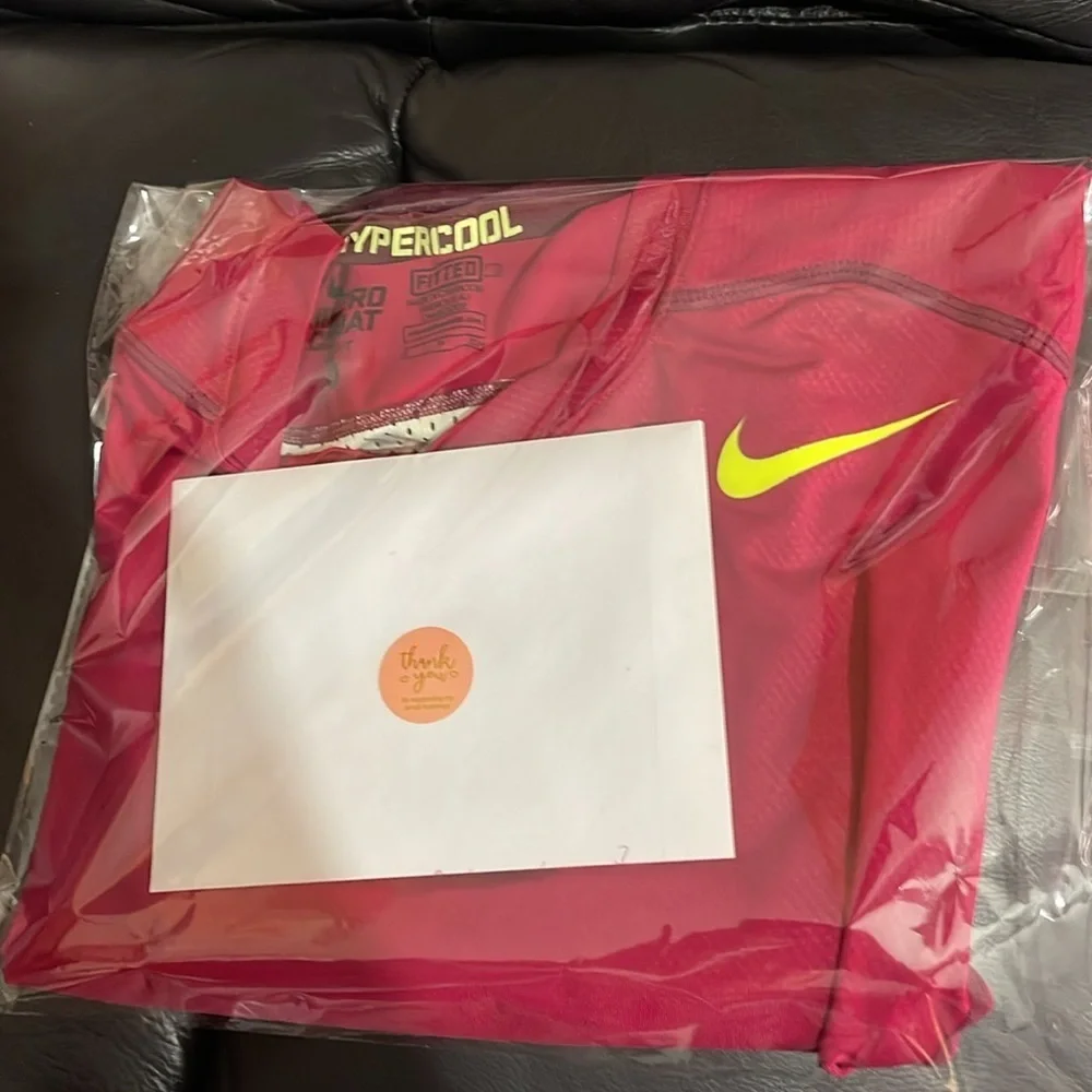 Nike Pro Combat Red and yellow Athletic Shirt